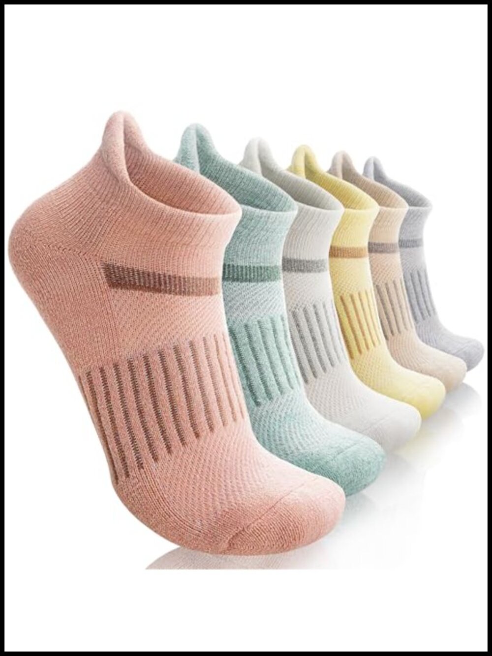 Merino Wool Ankle Running Hiking Socks 6 Pairs Cushioned Arch Support